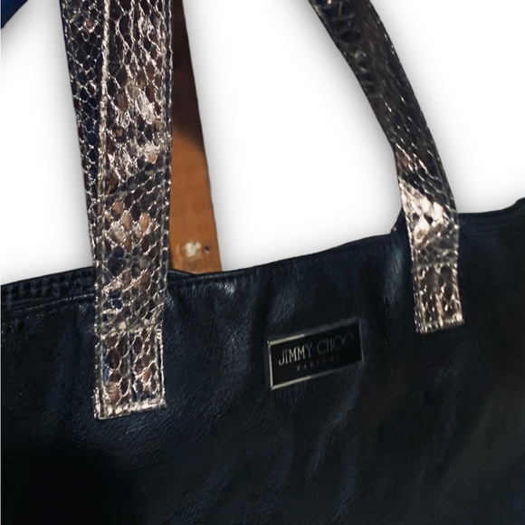 Jimmy Choo • Vegan Leather Parfums Shopper Tote Bag / Rose Gold Snakeskin - Picture 3 of 6